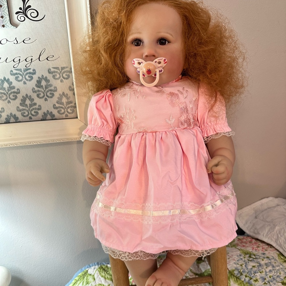 Pink Lace Trim Doll with Accessories